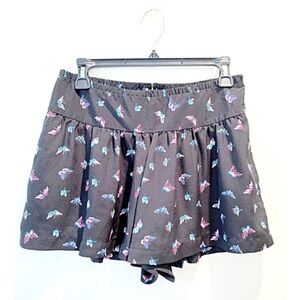 EXPRESS Sz 4 Silky Lounging Black w/ Butterflies Multi- Color Pattern